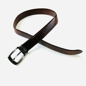 Mens brown leather belt 32inches NEW gunmetal buckle